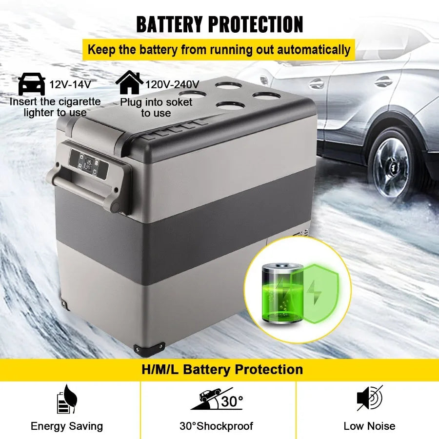 Dual Zone Portable Refrigerator Cooler For Car RV Camping Use