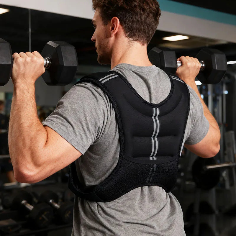 Weight Vest With Reflective Stripes And Storage Pockets For Fitness