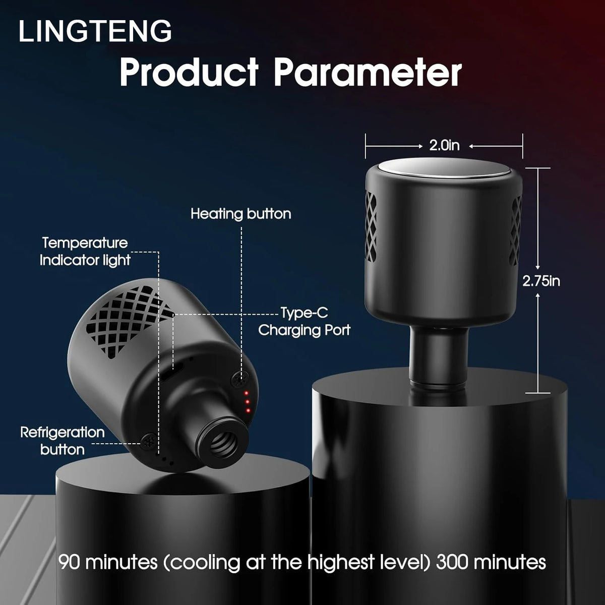 Lingteng Hot Cold Deep Tissue Percussion Massage Gun