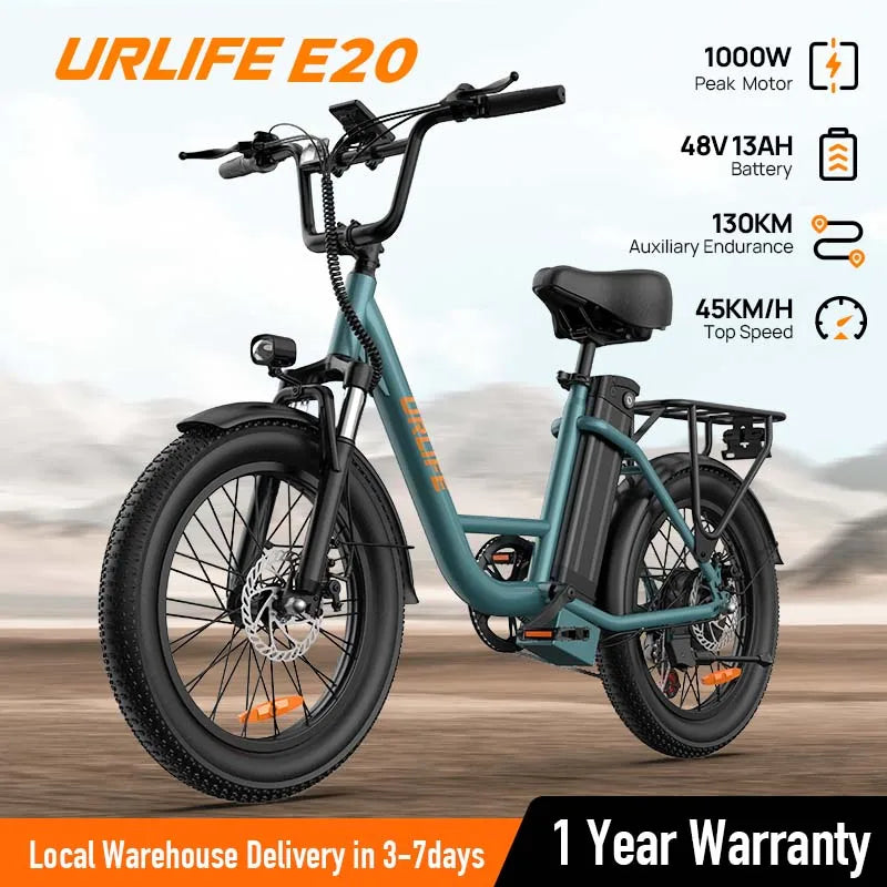 URLIFE E20 Electric Bike With Removable Battery And Fat Tires
