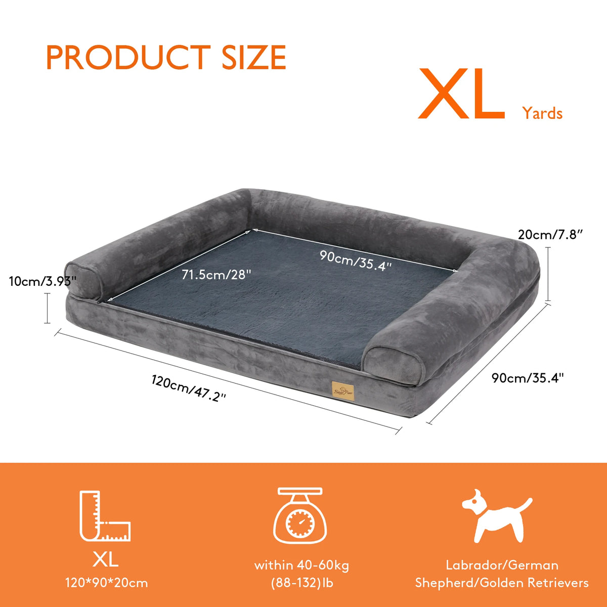 BINGOPAW Orthopedic Dog Bed With Removable Washable Cover Foam Mattress