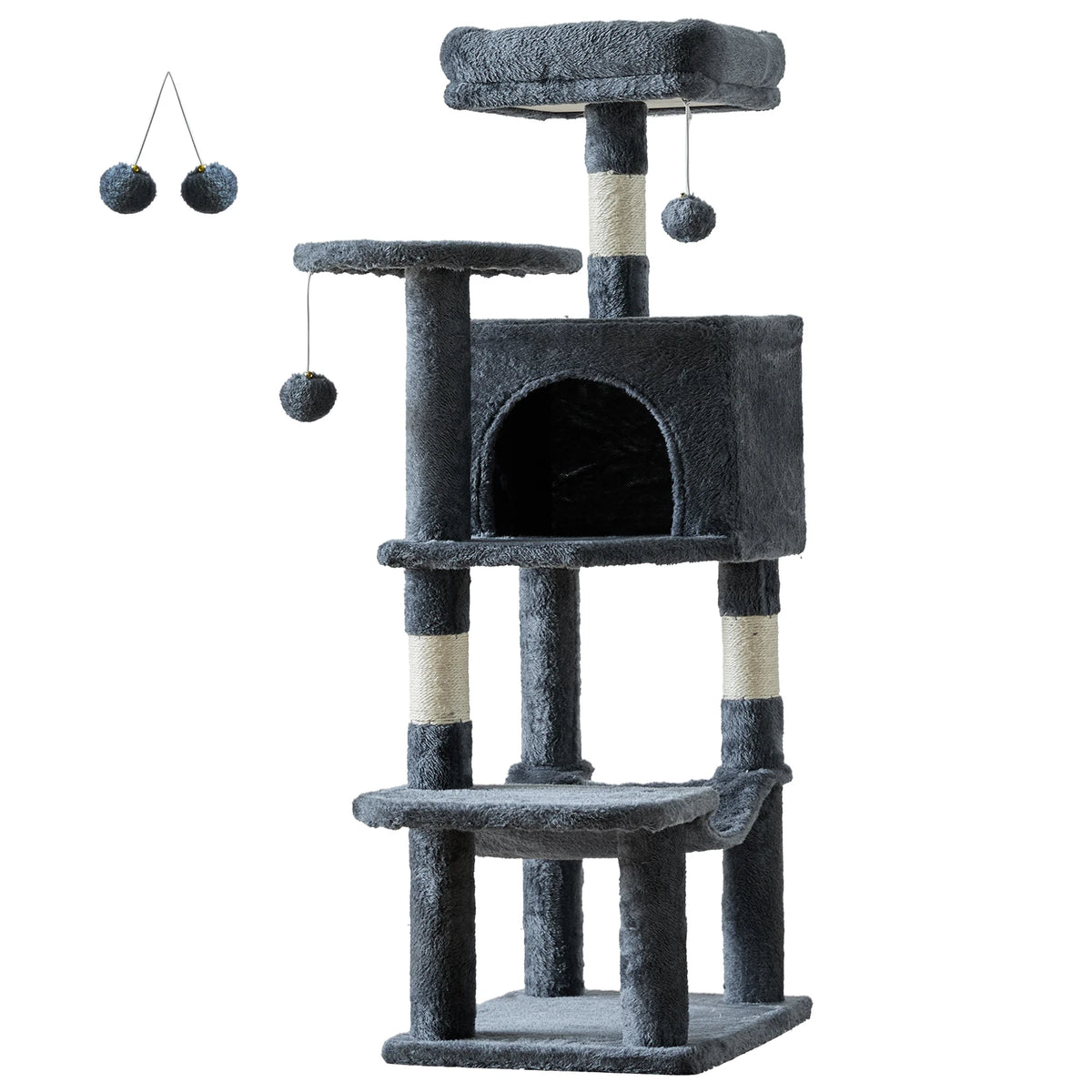 JHK Multi-Level Cat Tree With Scratching Posts And Cozy House