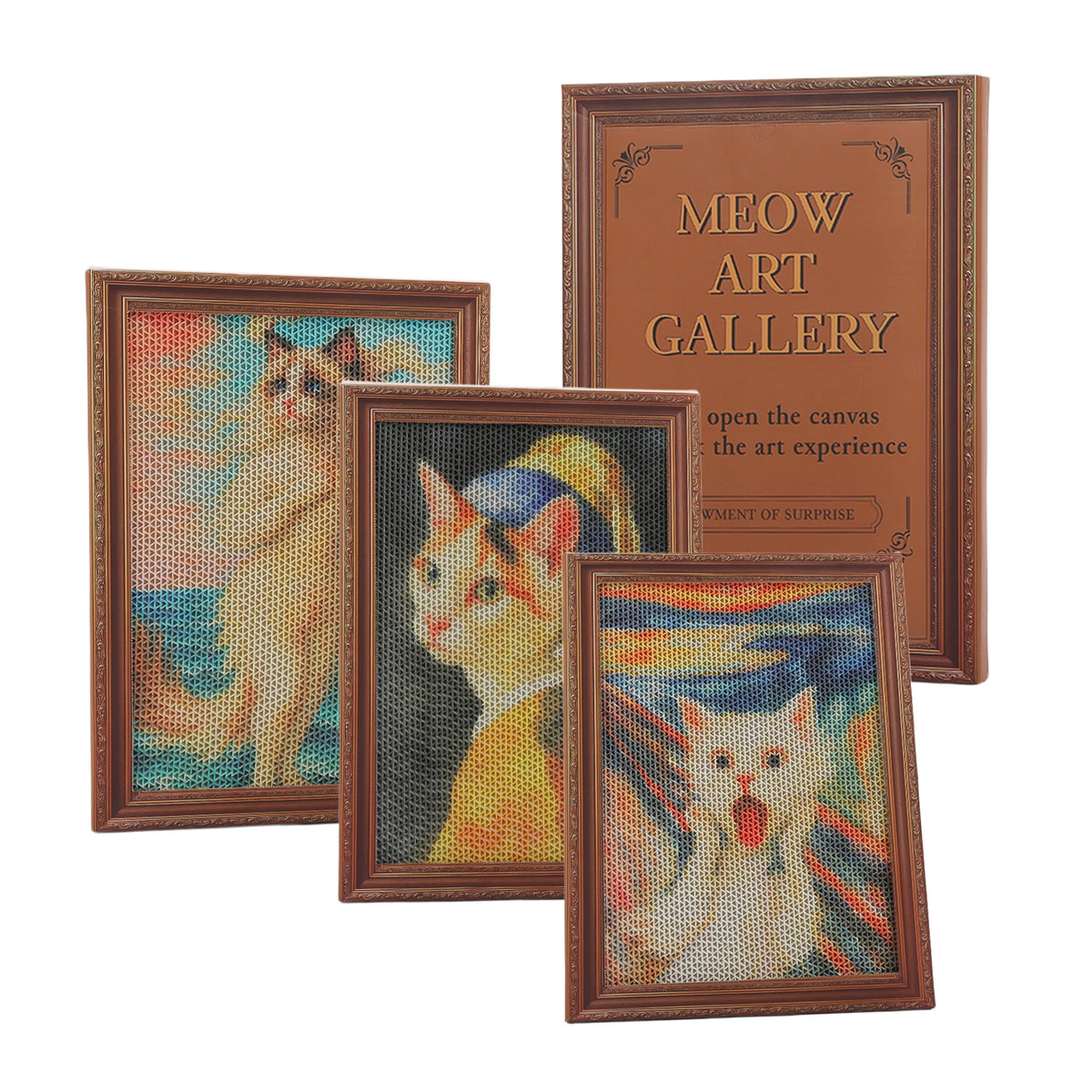 PAWZ Road 3 Pack Cardboard Cat Wall Scratcher With Adhesive