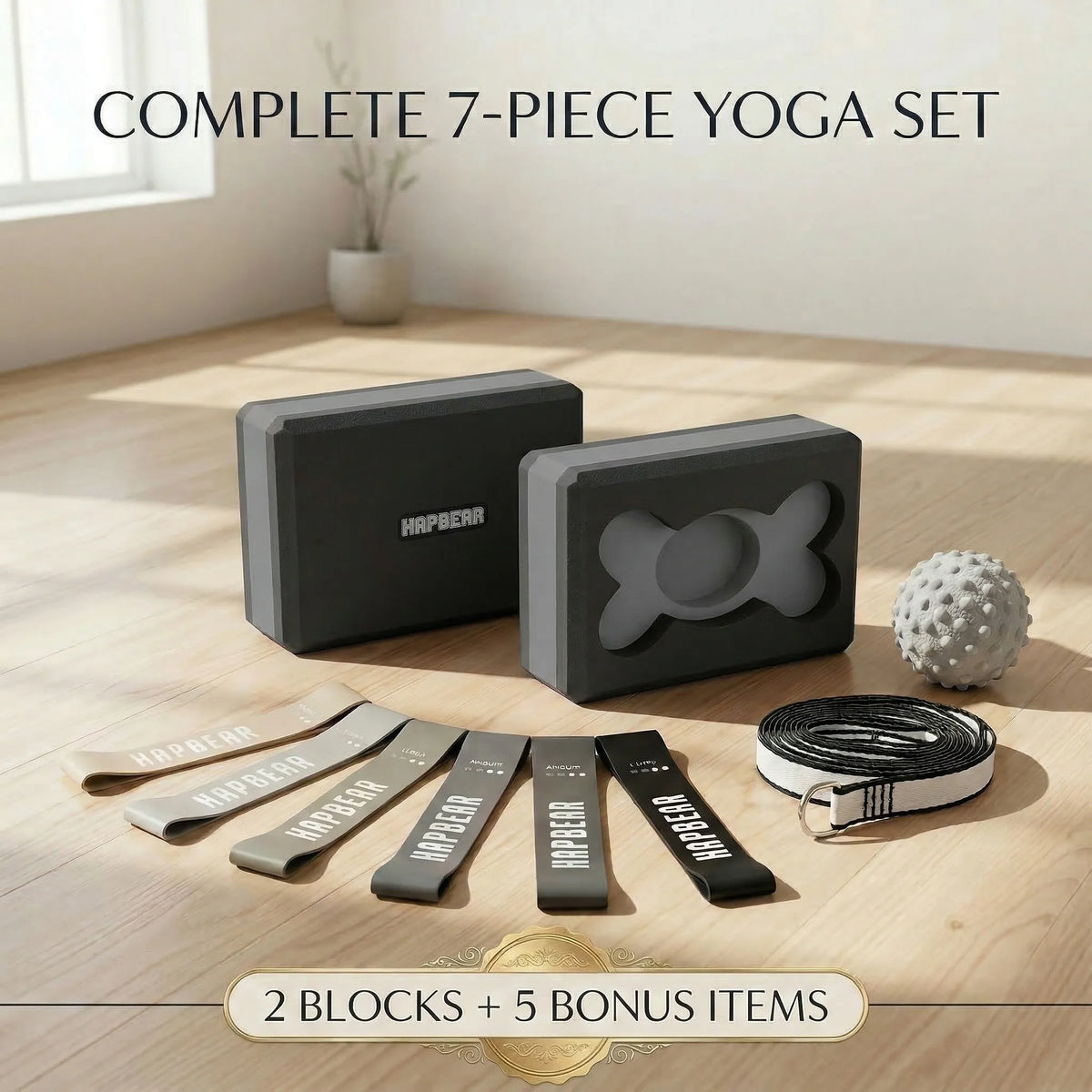 Hapbear Eva Foam Yoga Blocks Two Pack Featuring Textured Grip