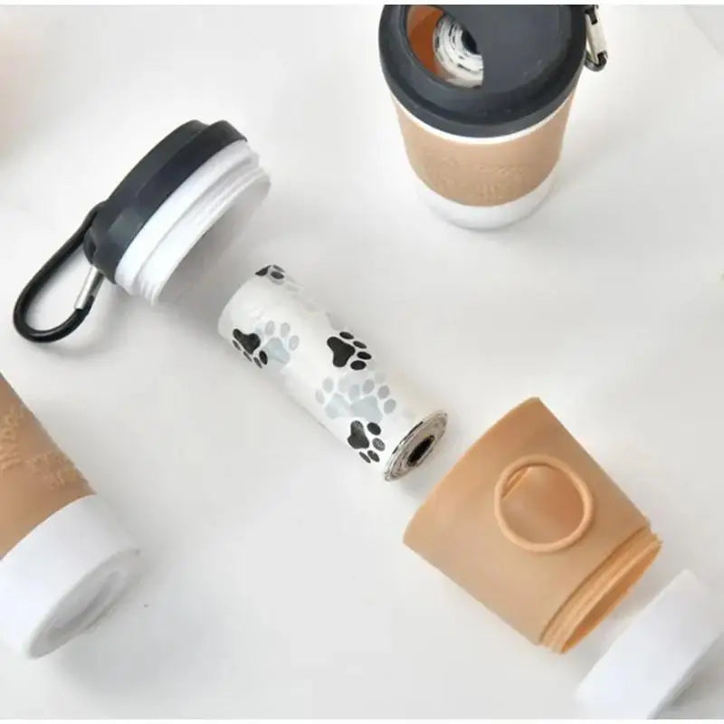 Portable Coffee Cup Dog Waste Bag Dispenser for Walks