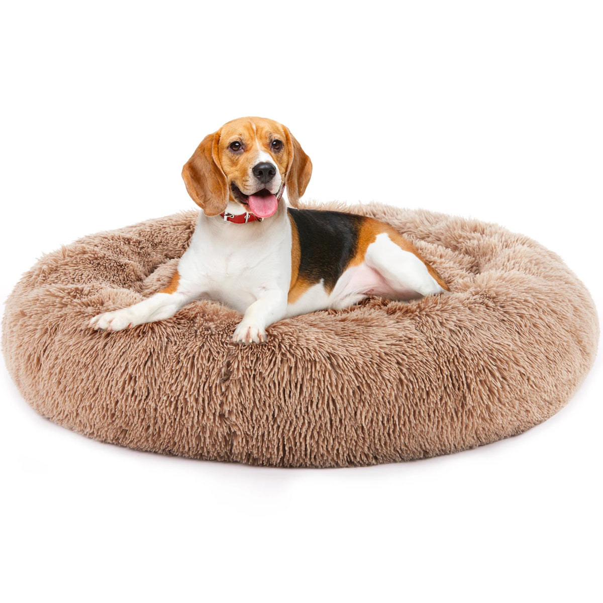 JHK Plush Round Calming Dog Bed With Anti Slip Surface