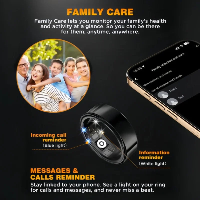 Casatelier Smart Ring Stainless Steel Health Monitor Fitness Tracker