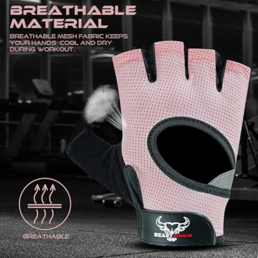 Fingerless Weight Lifting Gloves With Breathable Palm Padding For Exercise