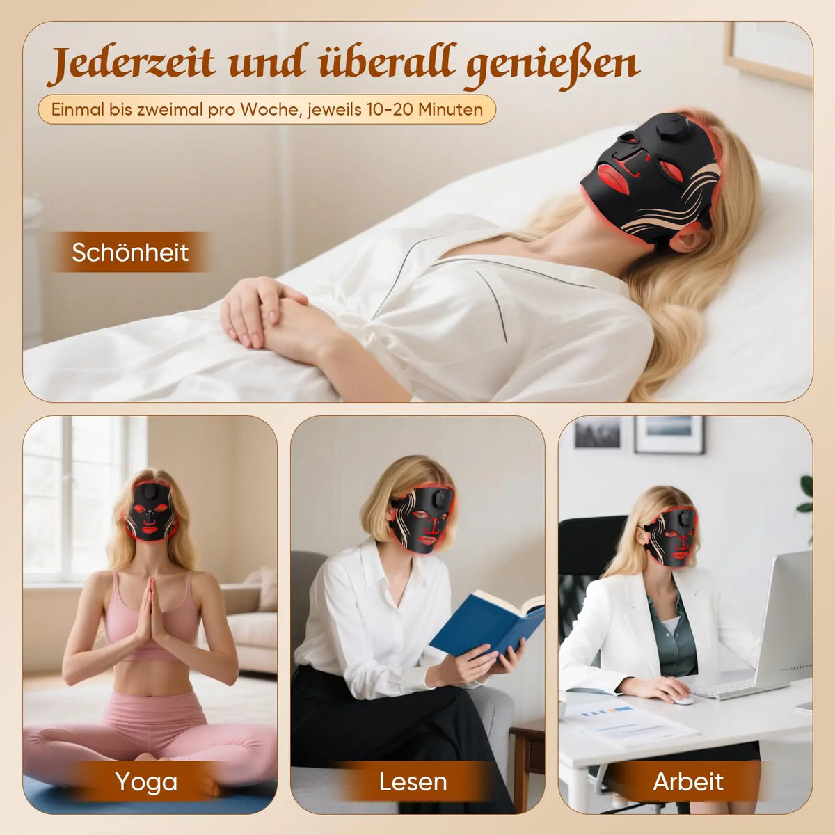 UBilli LED Facial Mask For Skin Therapy And Wrinkle Reduction