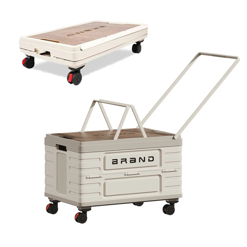 Premium Foldable Storage Cart With Silent Rotating Wheels For Camping