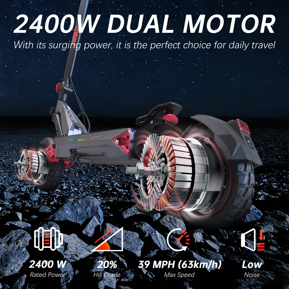 ZWHEEL D3 Dual Motor Electric Scooter With All Wheel Drive