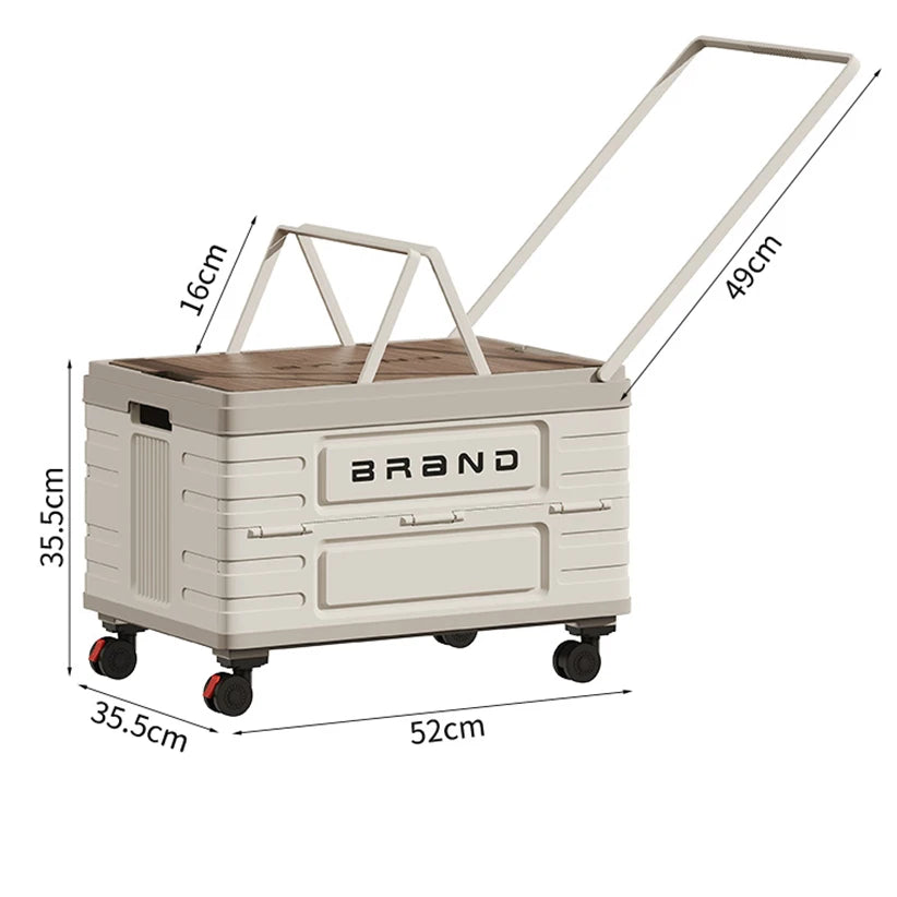 Premium Foldable Storage Cart With Silent Rotating Wheels For Camping
