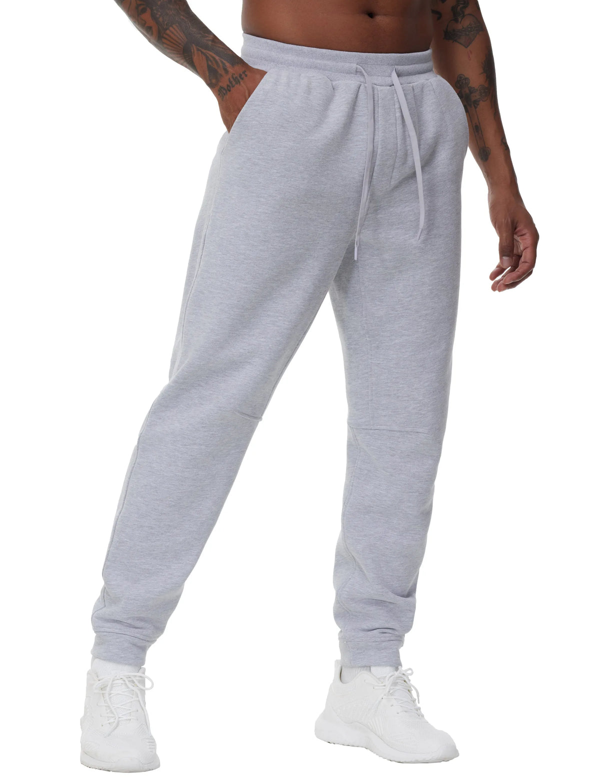 THE GYM PEOPLE Men's Fleece Workout Sweatpants Drawstring Tapered Running Lounge Jogger Pants with Pockets