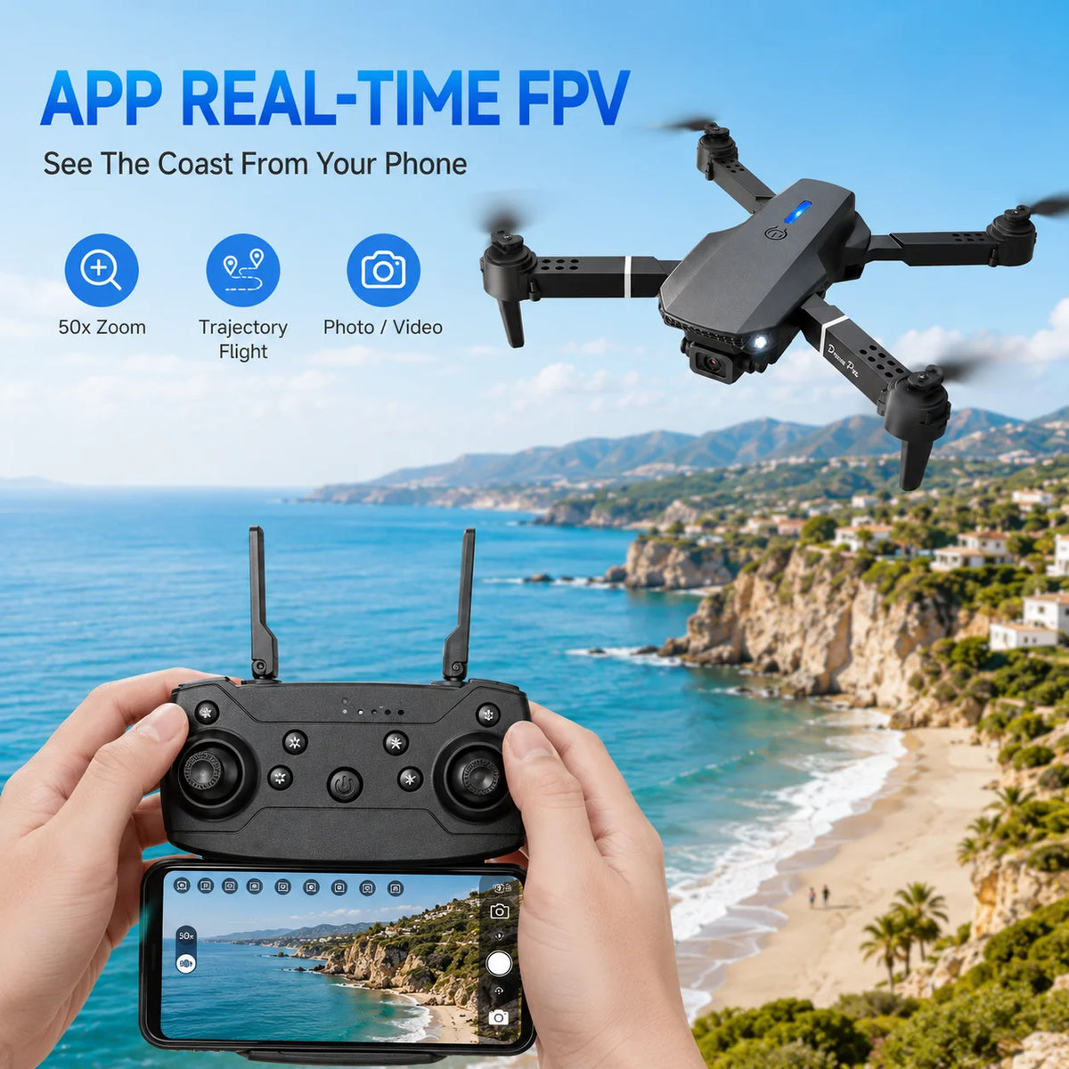 ZNLYRION 4K Dual Camera FPV Foldable Drone With Altitude Hold