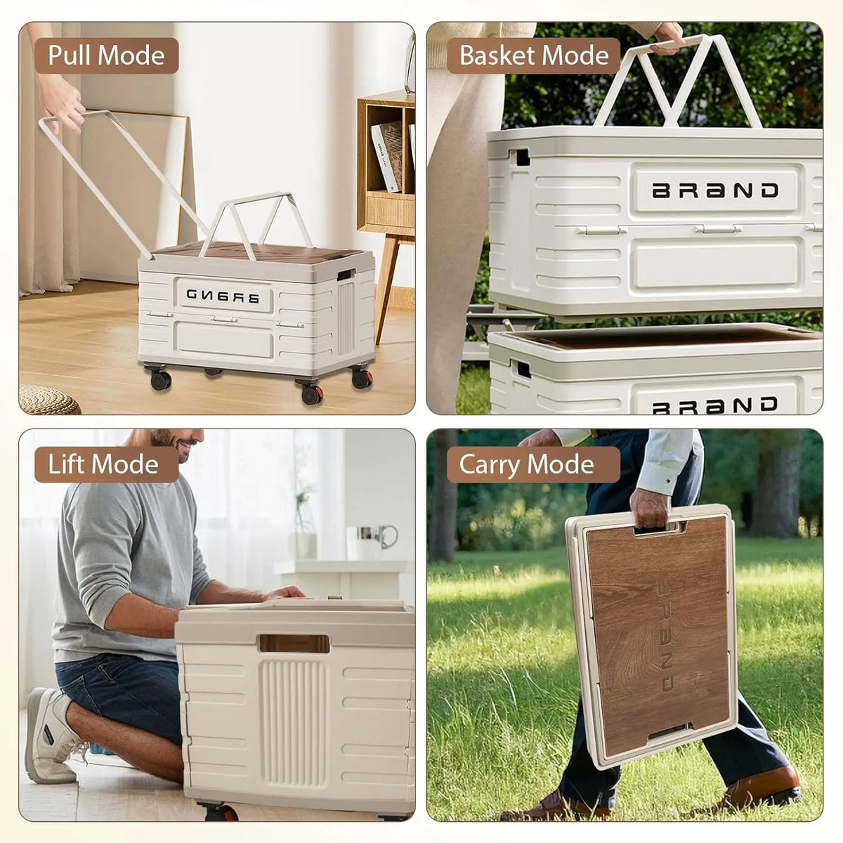 Premium Foldable Storage Cart With Silent Rotating Wheels For Camping