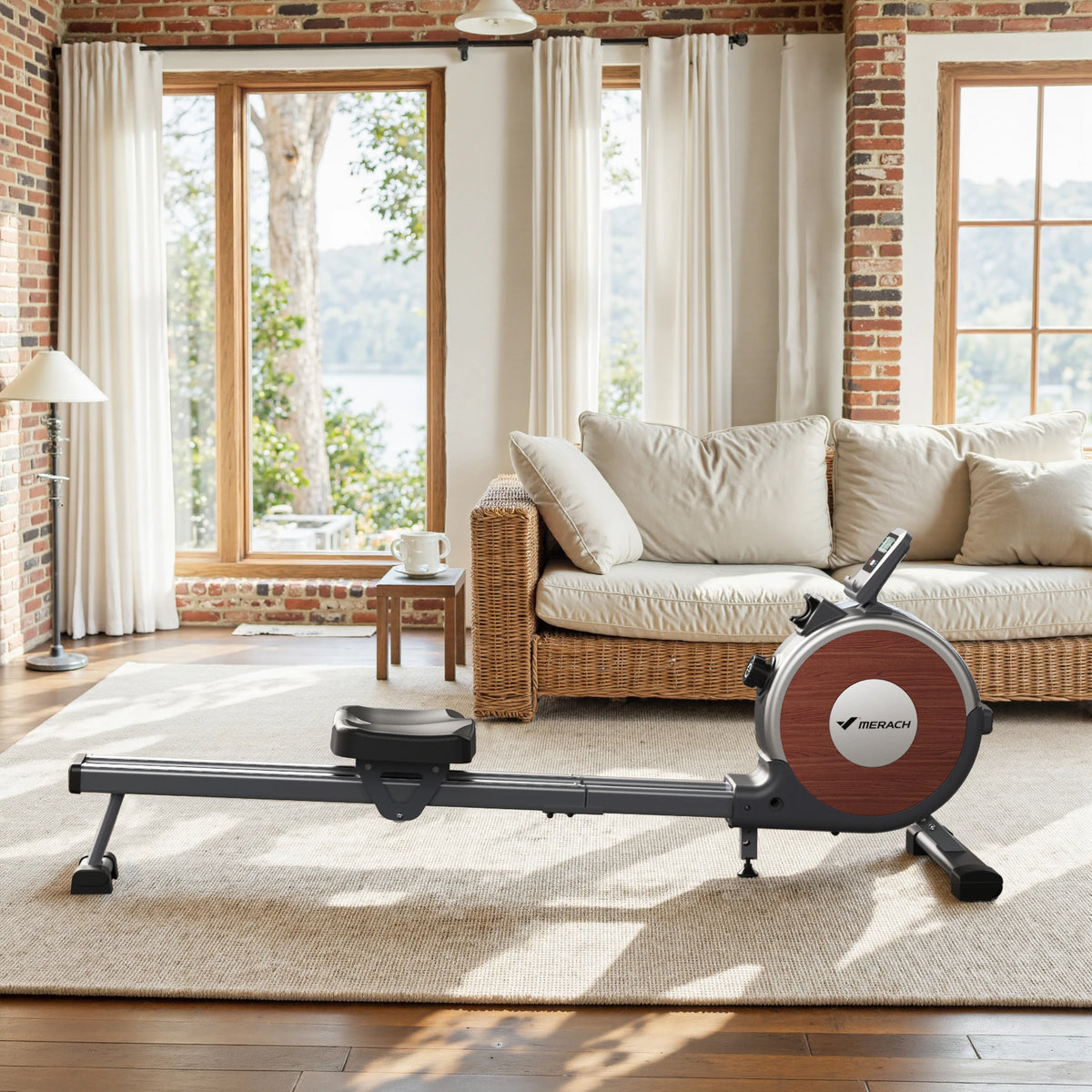 Merach Magnetic Rowing Machine With Dual Slide Rail System