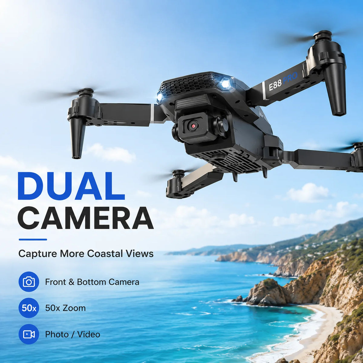 ZNLYRION 4K Dual Camera FPV Foldable Drone With Altitude Hold