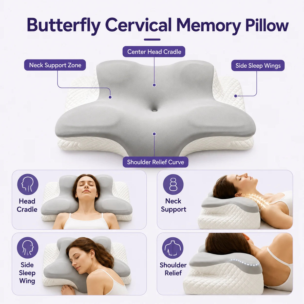 Memory Foam Prone Reading Pillow With Removable Headrest And Support