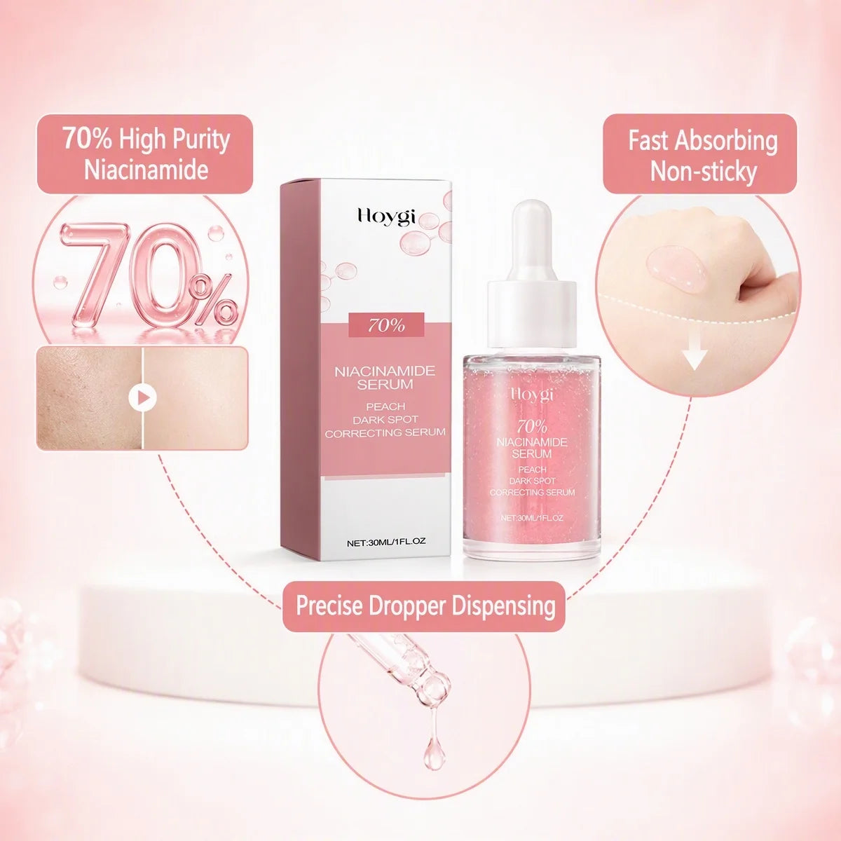Hoygi Niacinamide Facial Serum With Hyaluronic Acid And Peach Extract
