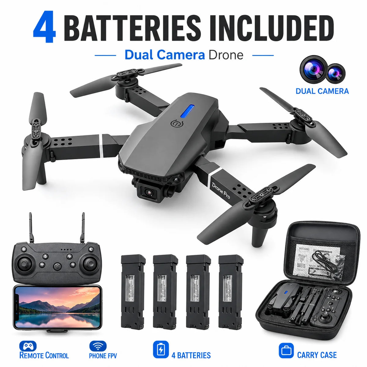 ZNLYRION 4K Dual Camera FPV Foldable Drone With Altitude Hold