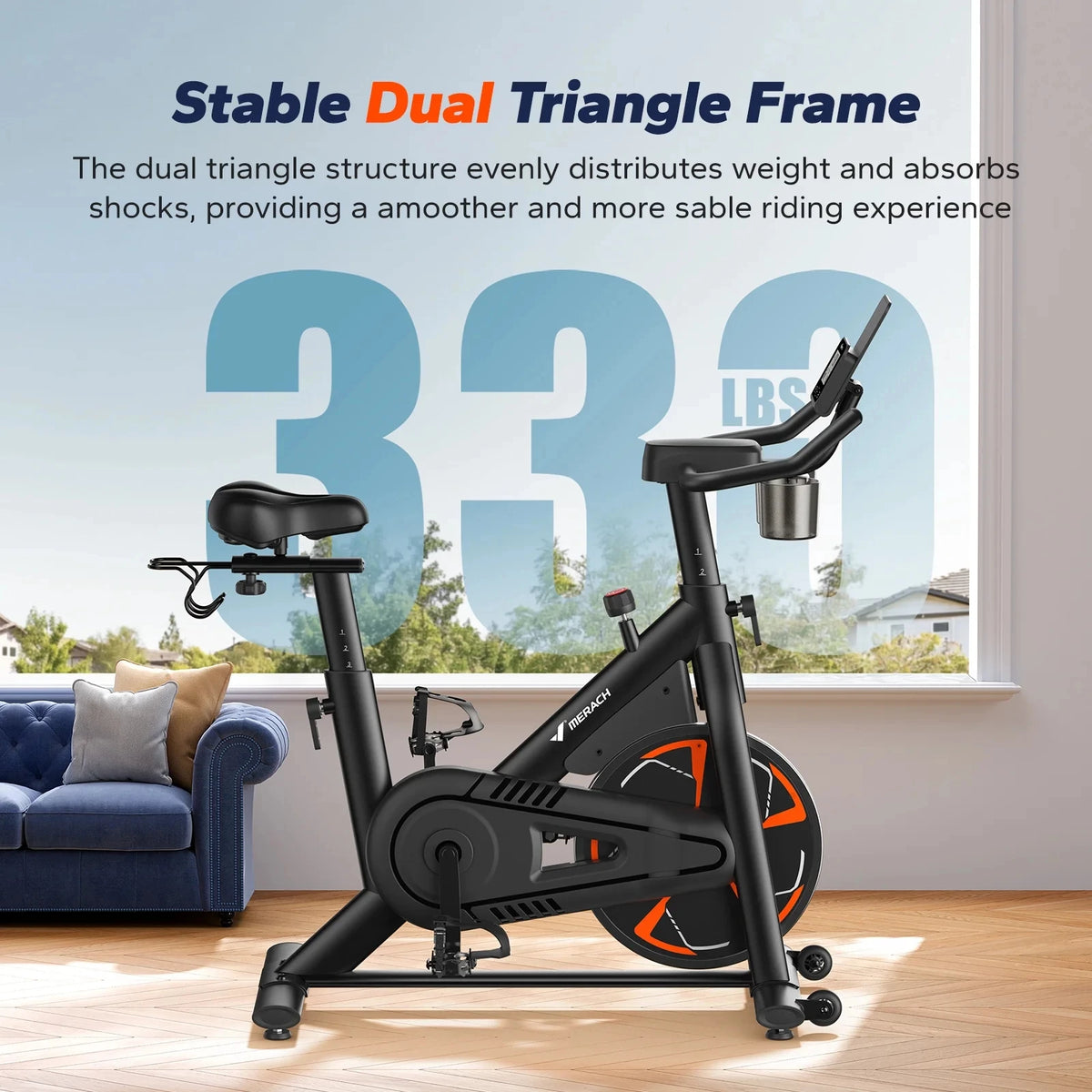 Merach Magnetic Exercise Bike With Bluetooth And Comfortable Seating