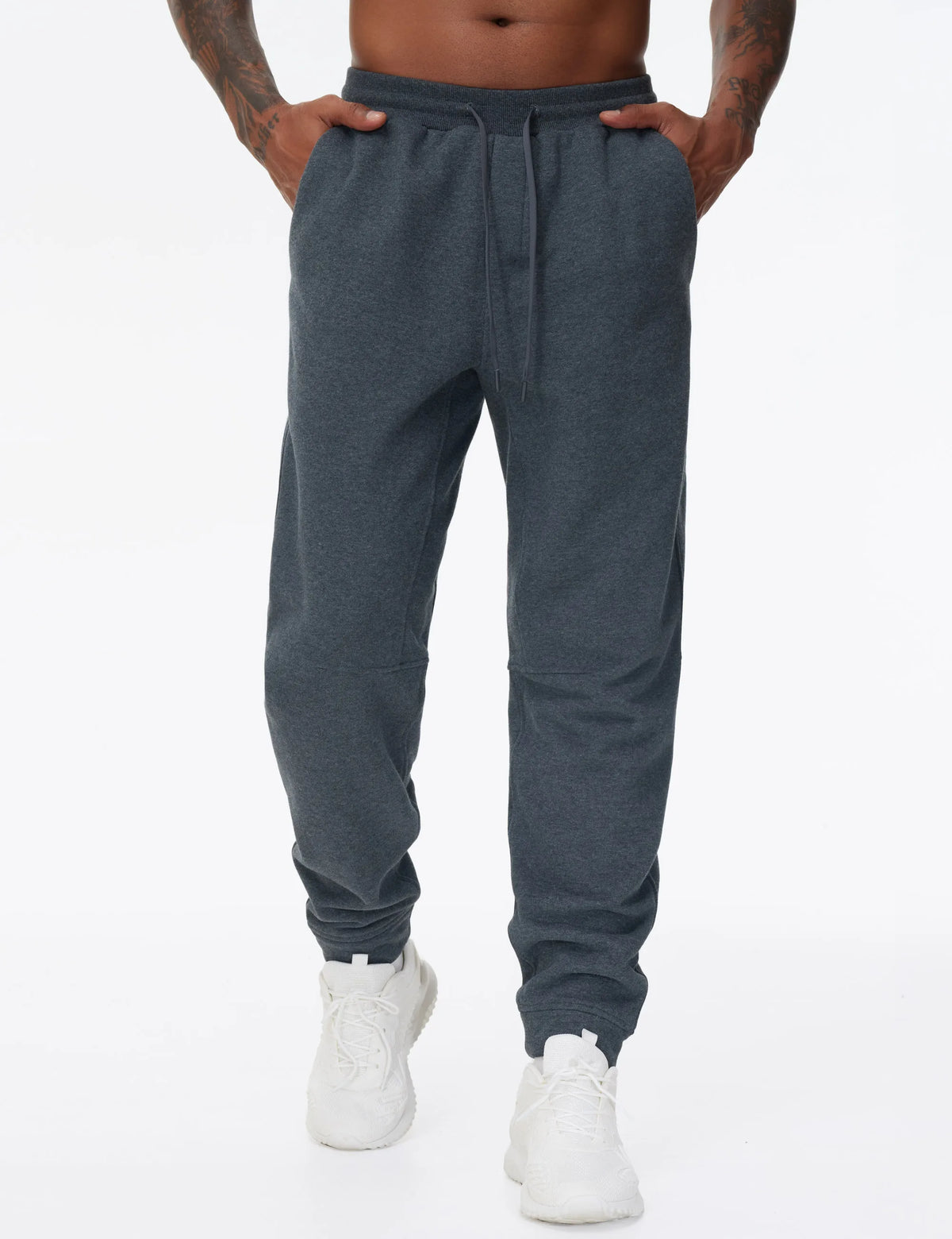 THE GYM PEOPLE Men's Fleece Workout Sweatpants Drawstring Tapered Running Lounge Jogger Pants with Pockets