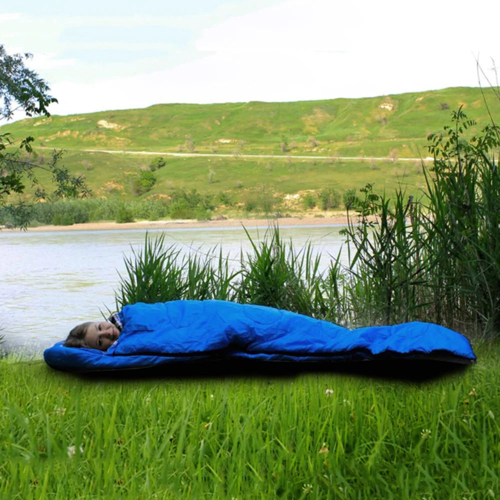 Desert&Fox Soft Flannel Sleeping Bag With Pillow Winter Camping Hiking