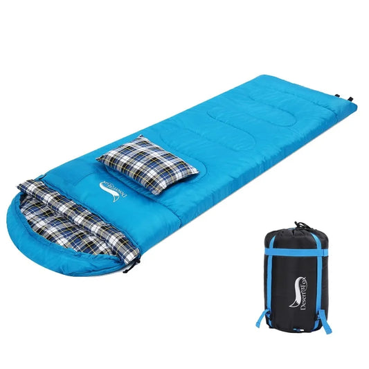 Desert&Fox Soft Flannel Sleeping Bag With Pillow Winter Camping Hiking