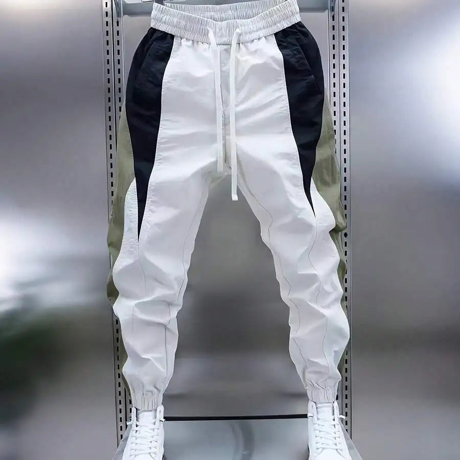 Men Slim Fit Casual Jersey Sports Pants With Drawstring