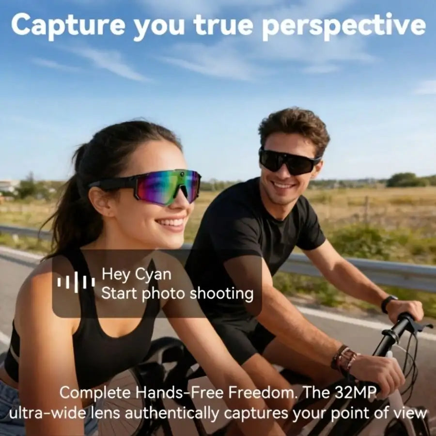 Hivisuals AI Camera Smart Sports Sunglasses With Bluetooth Audio