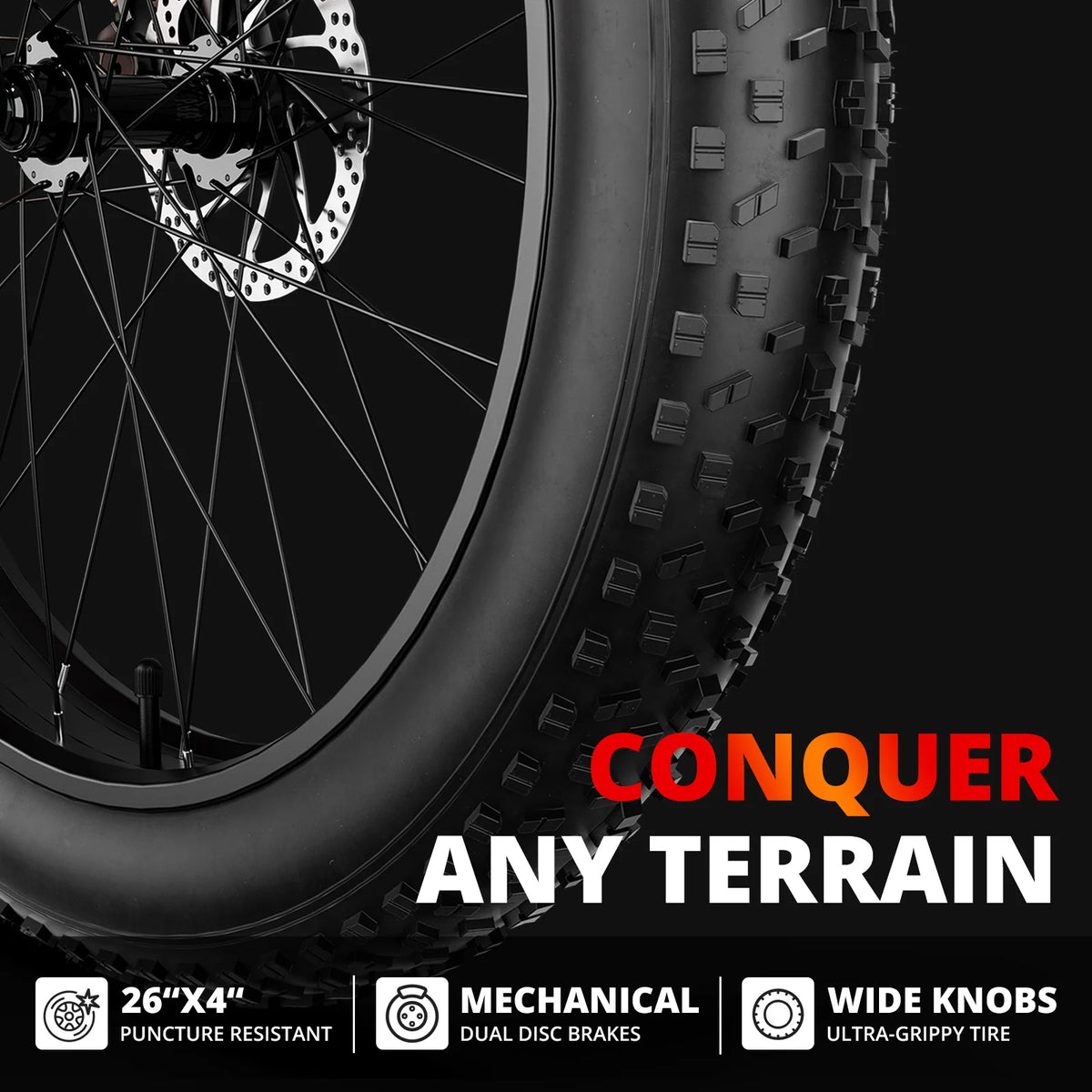AMYET Electric Fat Tire Mountain Bike With Powerful 1500W Motor