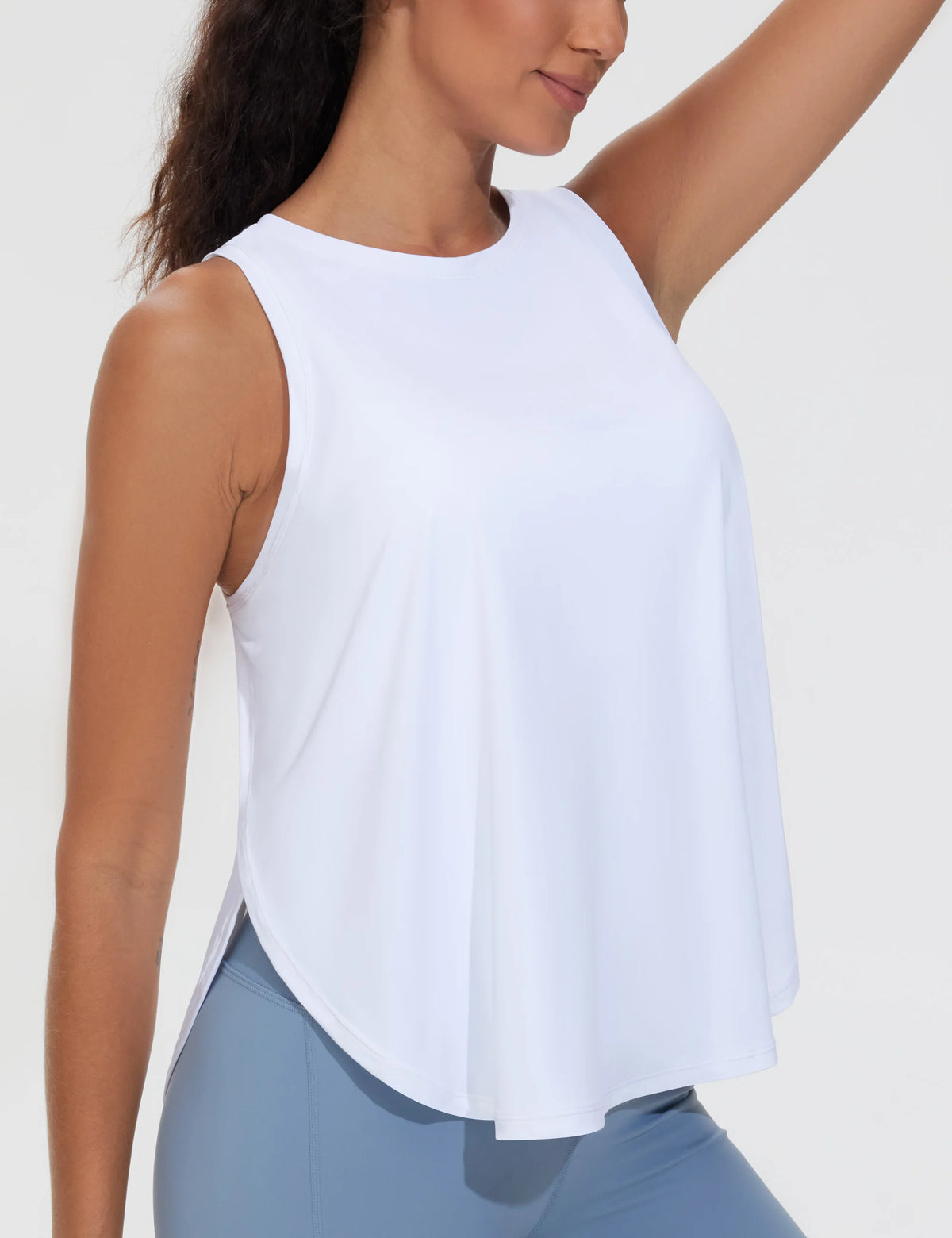 THE GYM PEOPLE Womens Racerback Workout Tank Tops Split Side Loose Fit Sleeveless Yoga Running Shirts with Curved Hem