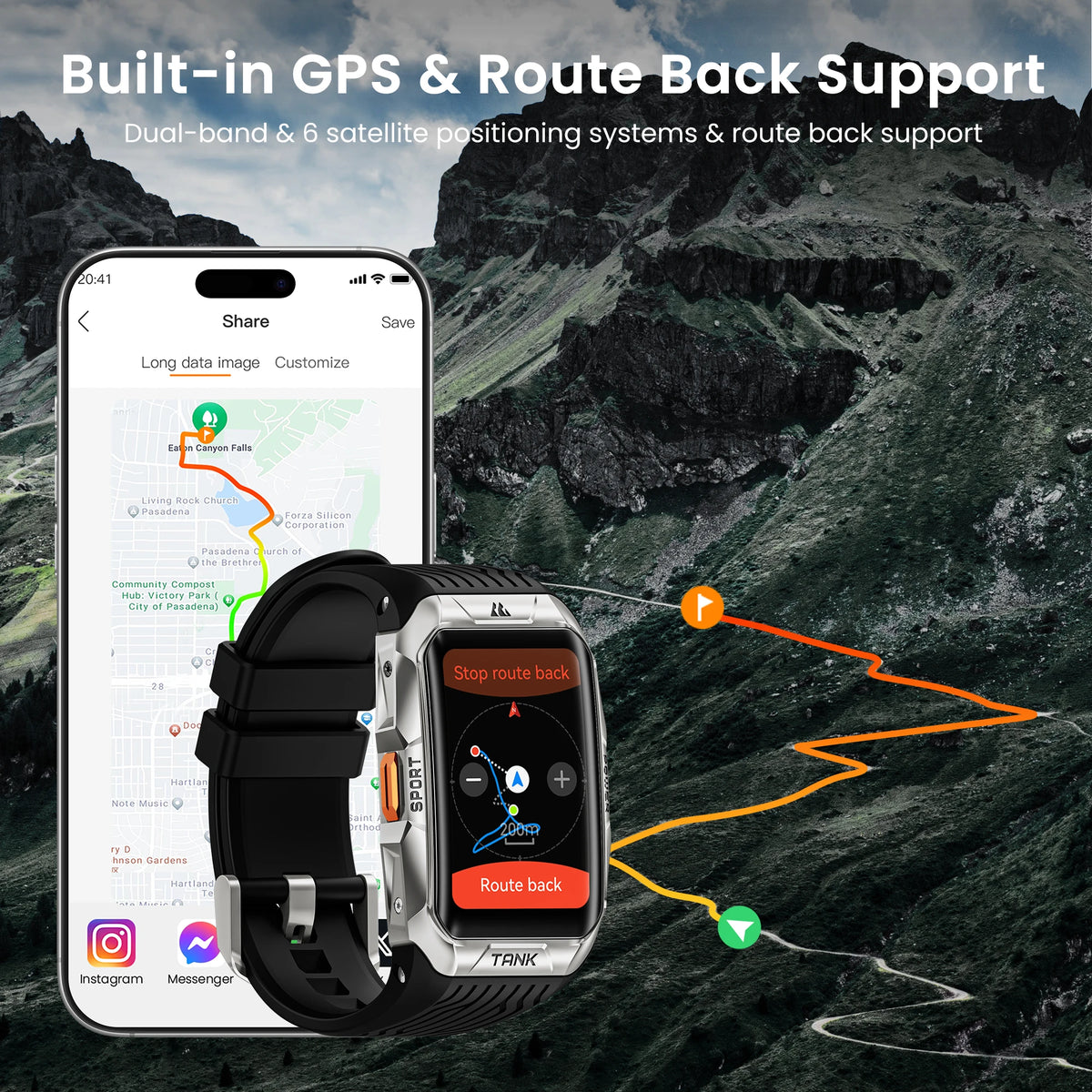 KOSPET Tank X2 Ultra GPS Smart Watch With Compass Altimeter