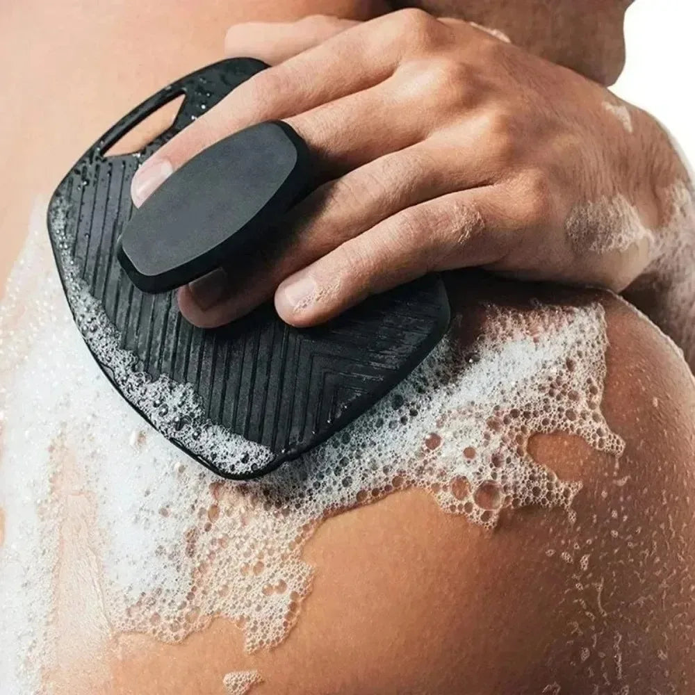 Silicone Body Scrubber No Slip Handle Exfoliating Face Cleanser