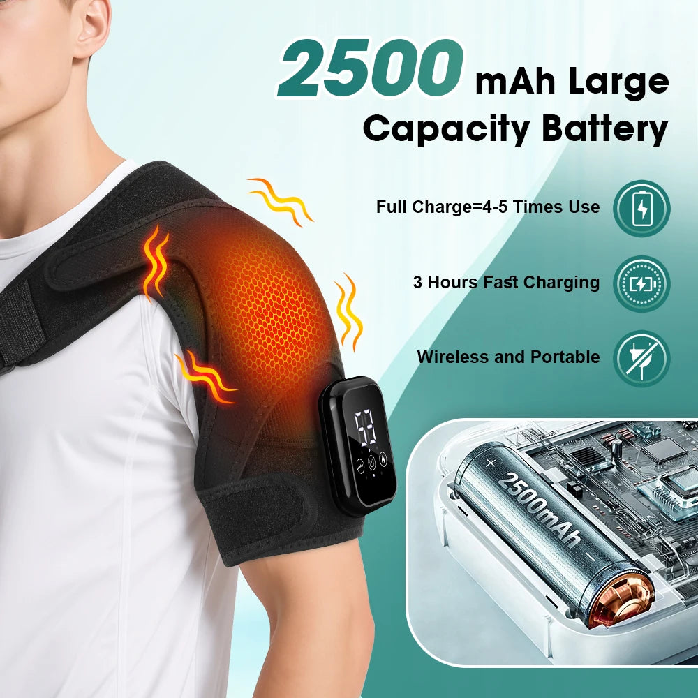 PASTSKY Rechargeable Heated Shoulder Massager With Vibration Control