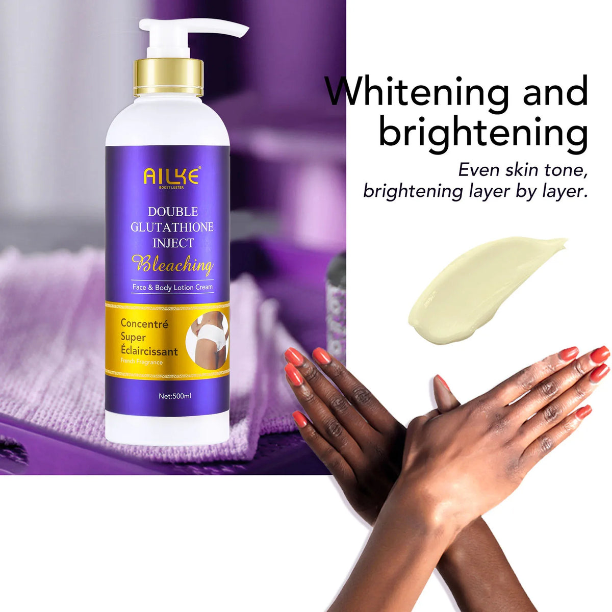 AILKE Glutathione Skin Care Set With Brightening Soap And Cream