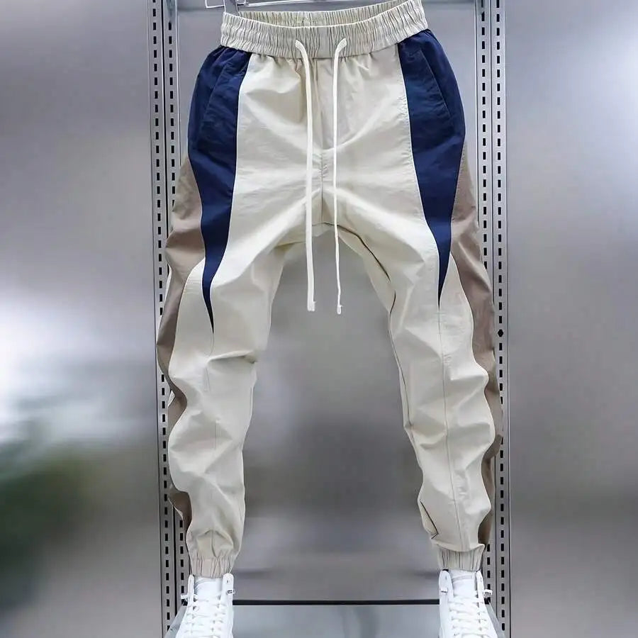 Men Slim Fit Casual Jersey Sports Pants With Drawstring