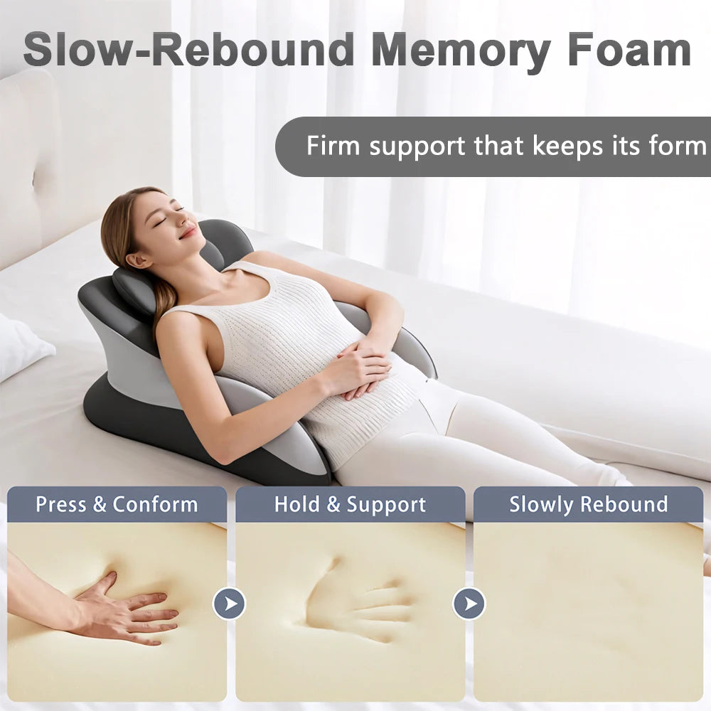 Ergonomic Memory Foam Prone Reading Pillow With Removable Headrest