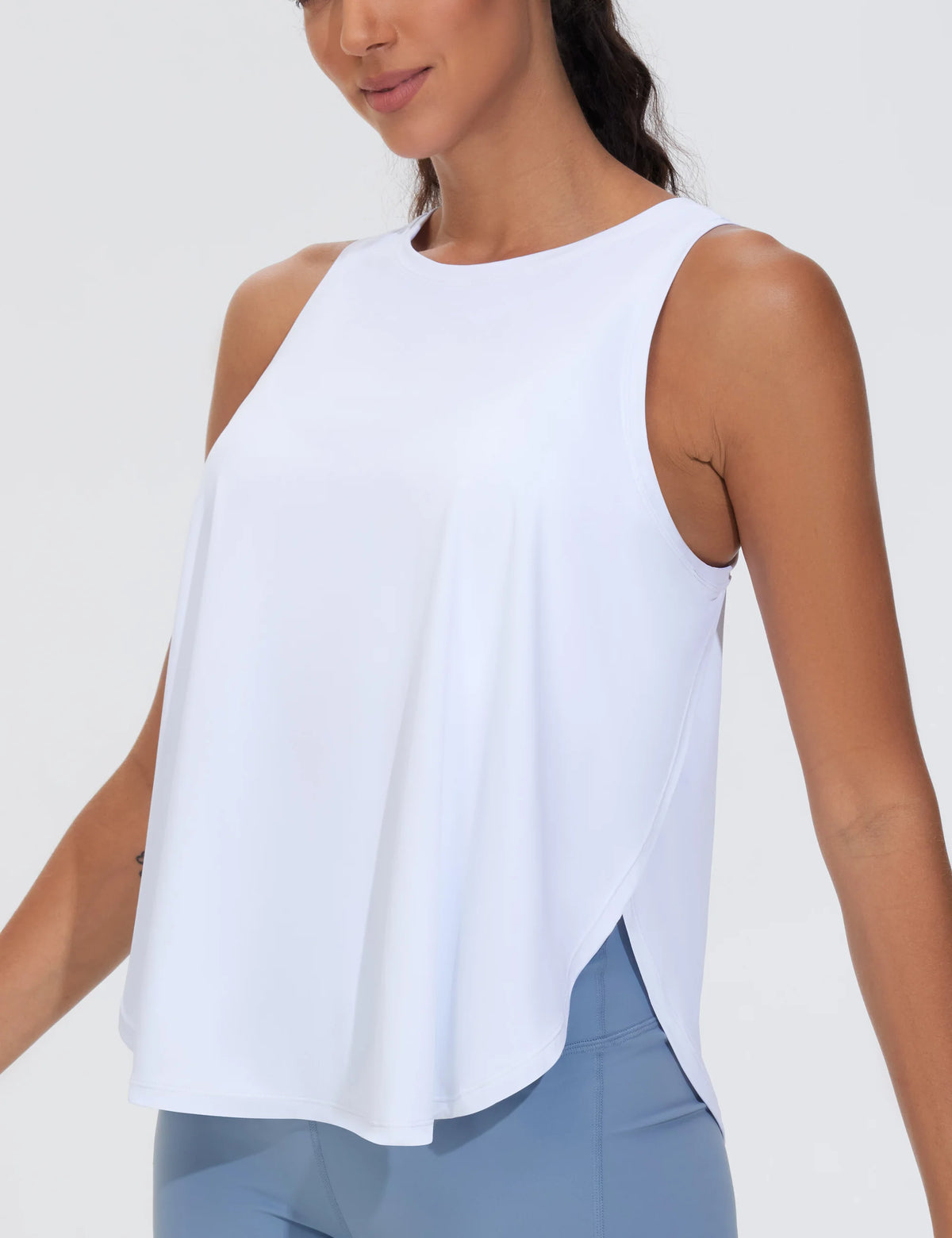 THE GYM PEOPLE Womens Racerback Workout Tank Tops Split Side Loose Fit Sleeveless Yoga Running Shirts with Curved Hem