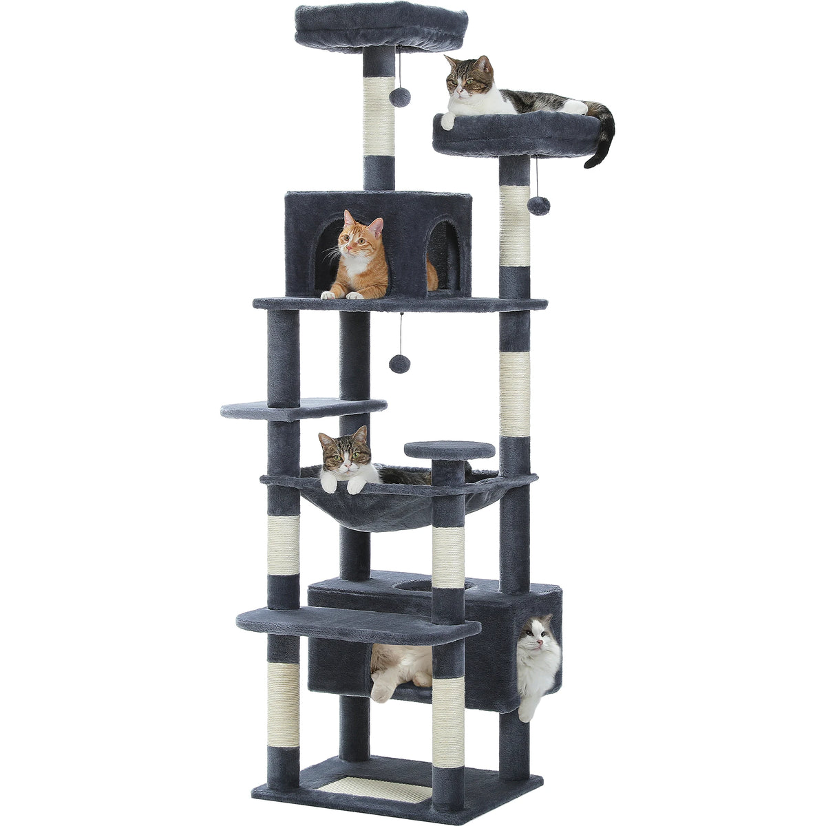 Pecuulti Multi Level Cat Tree With Scratching Posts Hammock And Perch