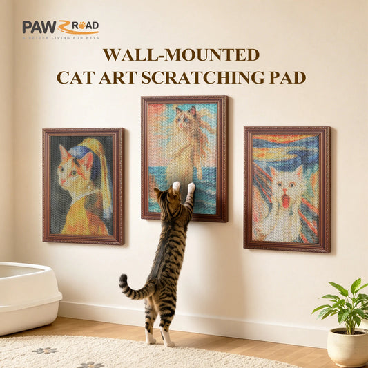 PAWZ Road 3 Pack Cardboard Cat Wall Scratcher With Adhesive