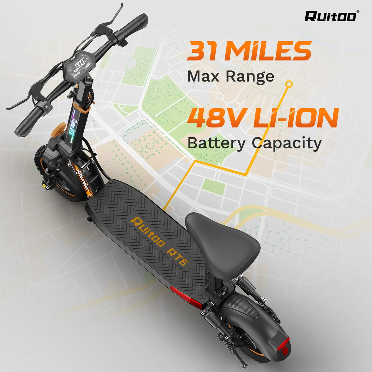 Bikydrom Electric Scooter With 800w Motor And Led Display