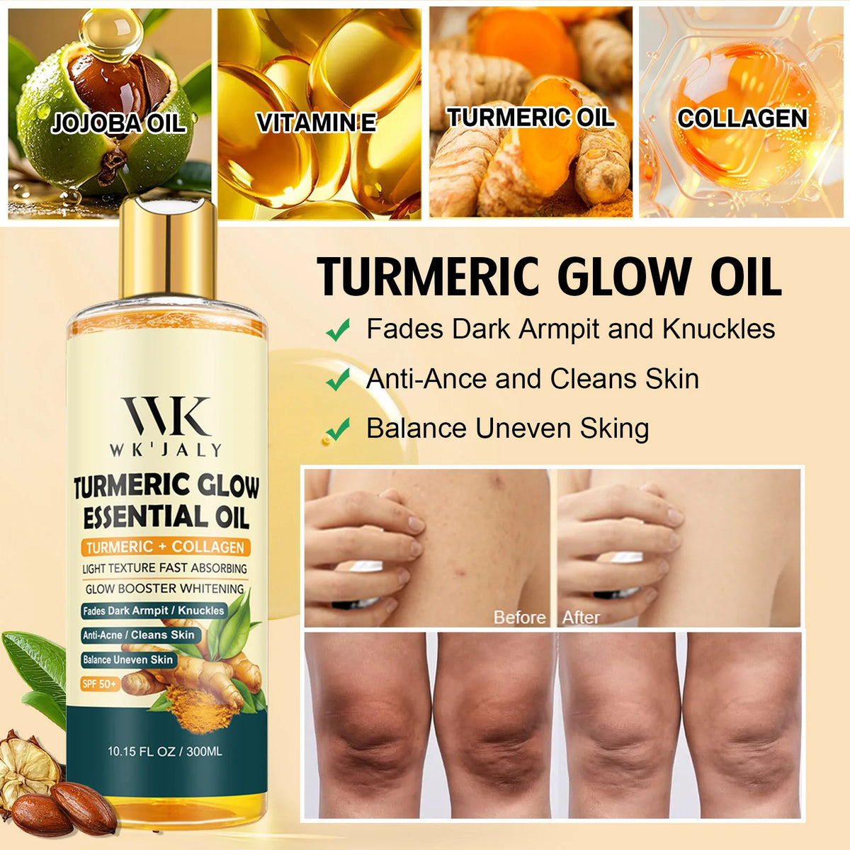 WK JALY Moisturizing Body Oil For Smooth, Radiant Looking Skin