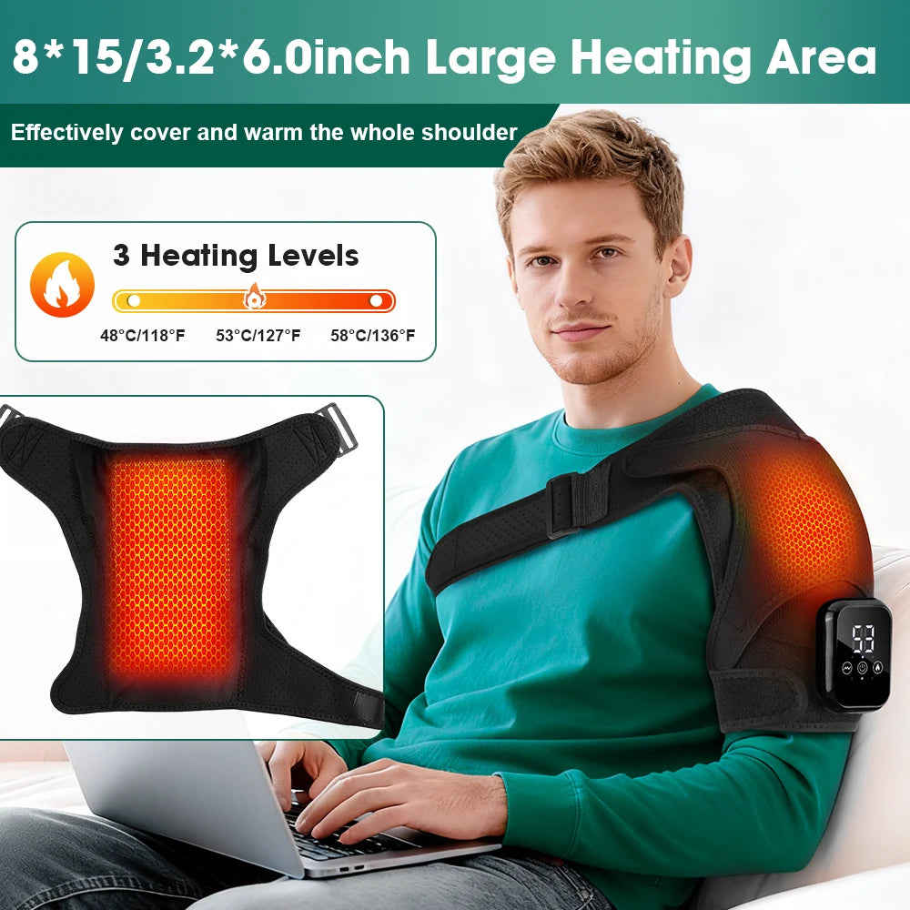 PASTSKY Rechargeable Heated Shoulder Massager With Vibration Control