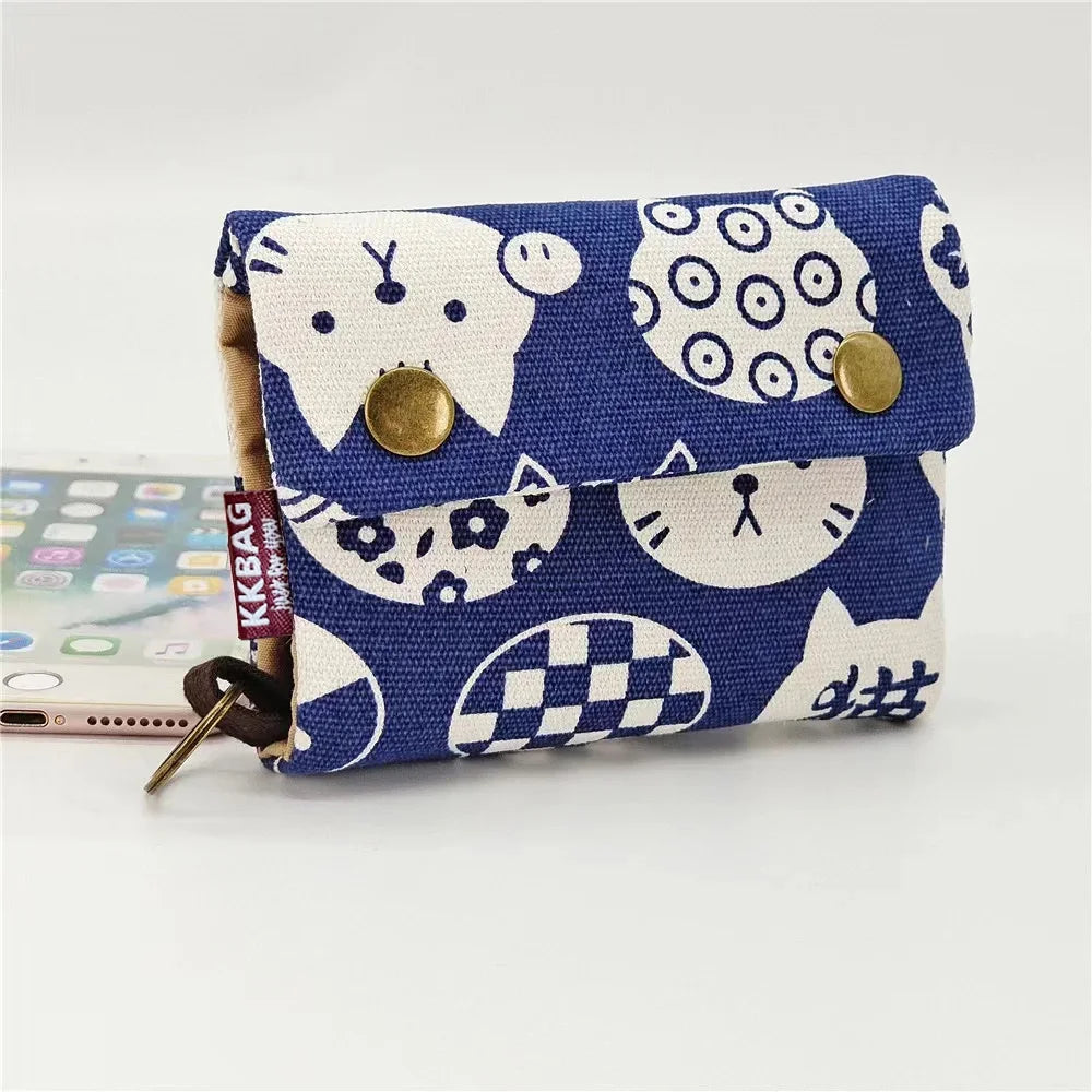 Canvas Totoro Wallet With Multi Pocket Coin Organizer