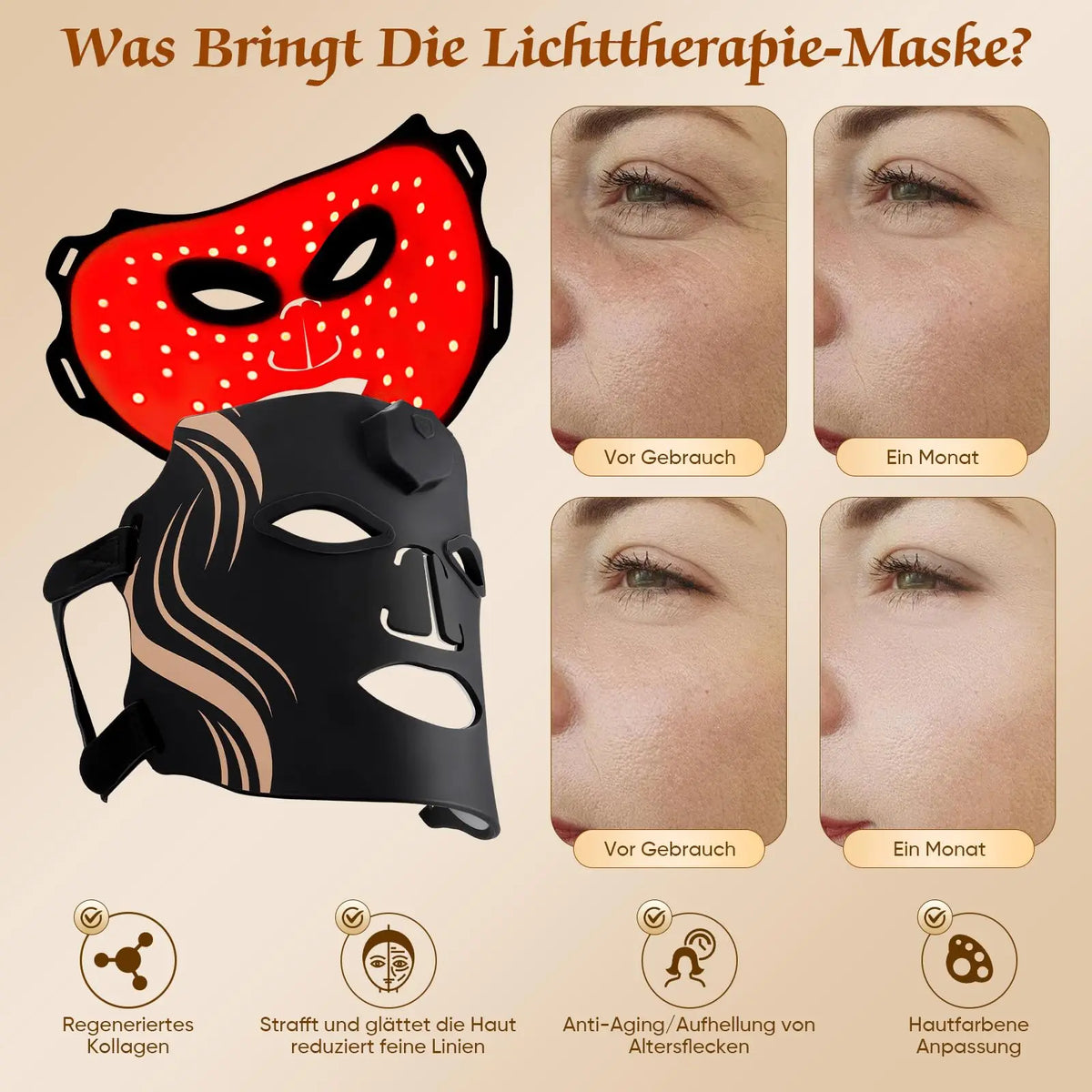 UBilli LED Facial Mask For Skin Therapy And Wrinkle Reduction
