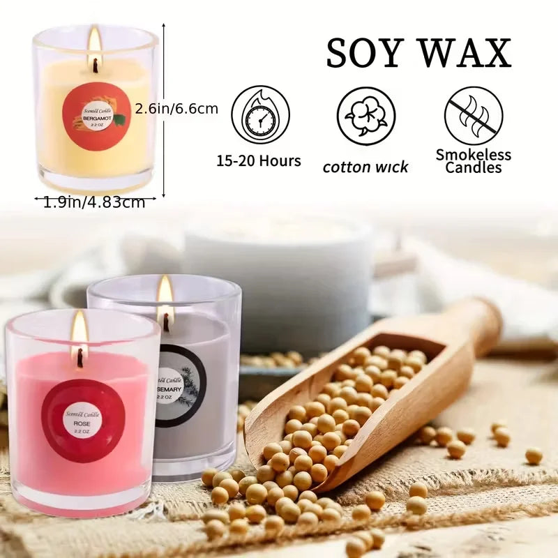 Fclayvts Scented Soy Wax Candle Gift Set With Aromatherapy Scents