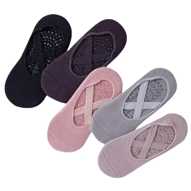 Premium Cotton Yoga Socks Featuring Breathable Non Slip Grip