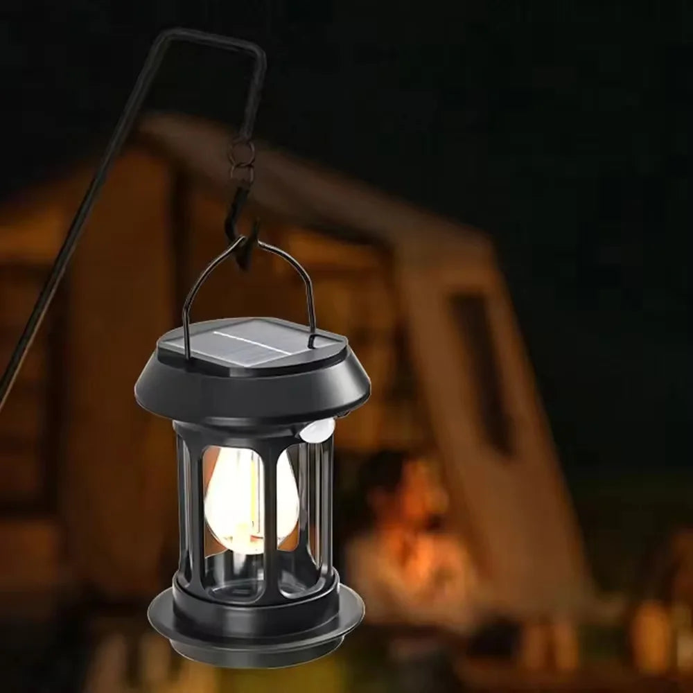 Outdoor Camping Lantern Portable USB Rechargeable Lamp Retro LED Light For Emergency Fishing Hiking Tent Nightlight Waterproof