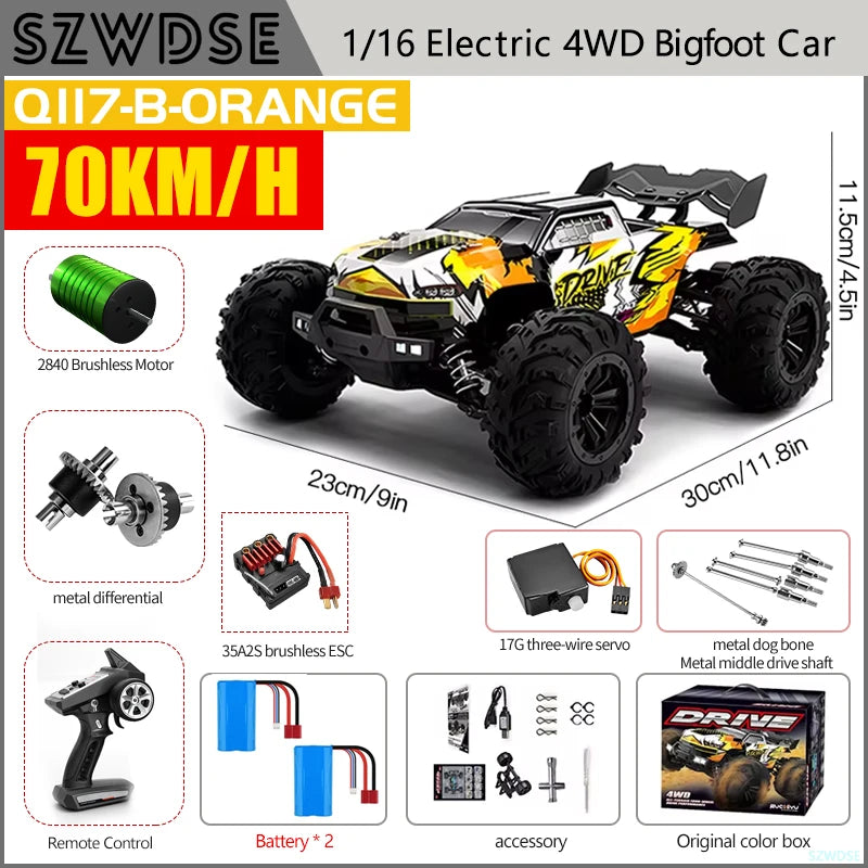 WLtoys Q117 Brushless 4WD Remote Control Off Road RC Car